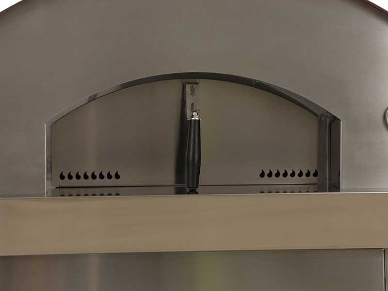 Seven Italy Eros Rosso - Horno de le&ntilde;a de exterior con carro