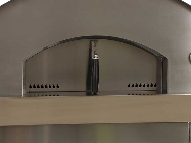 Seven Italy Eros Antracite - Horno de le&ntilde;a de exterior con carro