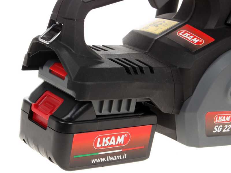 LISAM SG 22 - Electrosierra de bater&iacute;a 2 x 18V 2Ah - Espada de 25 cm