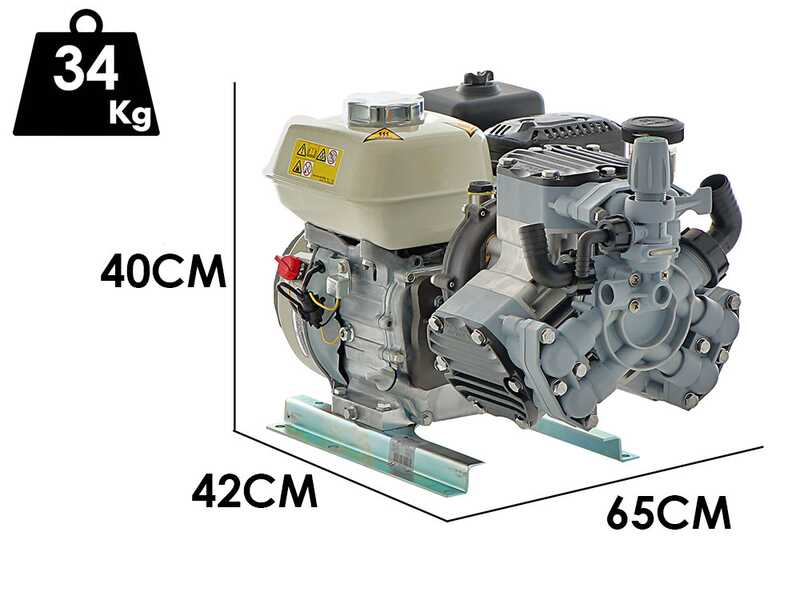 Motobomba de fumigaci&oacute;n de gasolina Comet  MTP P40/20 SC 4T - motor Honda GP 160 - versi&oacute;n para &aacute;cidos y productos qu&iacute;micos