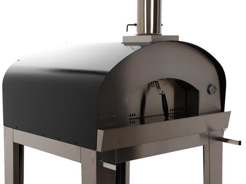 Seven Italy Eros Antracite - Horno de le&ntilde;a de exterior con carro