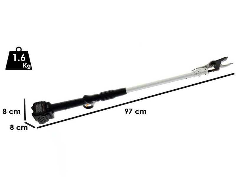 Volpi KV81 - Tijeras el&eacute;ctricas de poda con p&eacute;rtiga - 2x 21.6V 4Ah