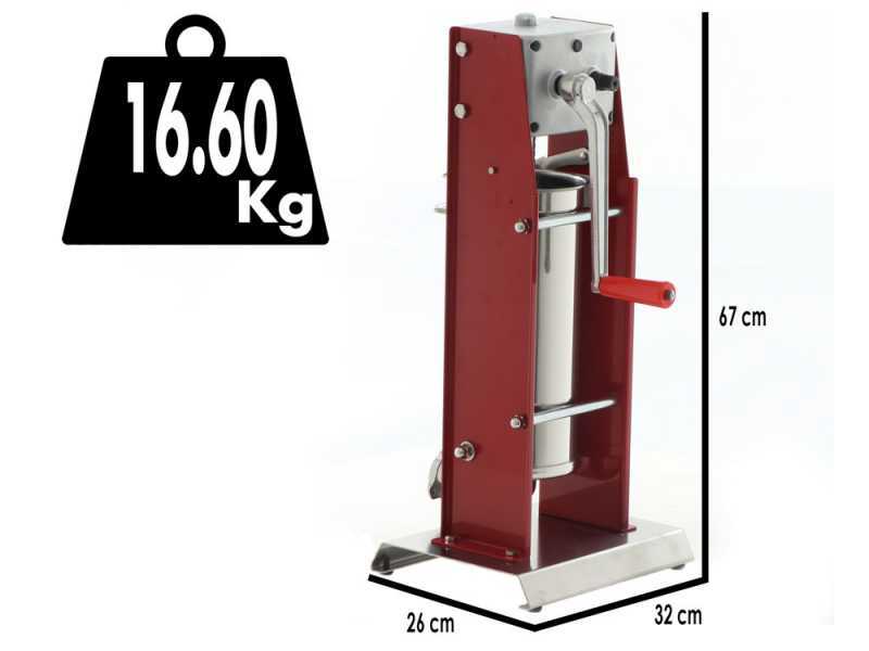 Tre Spade Mod. 7/V - Embutidora vertical manual 7 Kg - 2 Velocidades