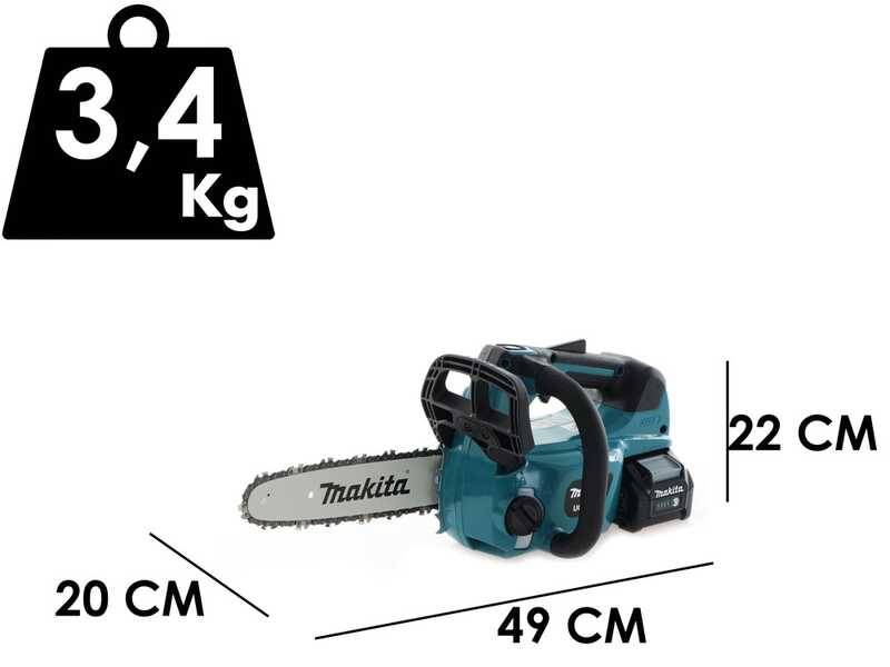 Makita UC002GZ - Electrosierra de bater&iacute;a - Espada de 25 cm - BATER&Iacute;A Y CARGADOR NO EST&Aacute;N INCLUIDOS