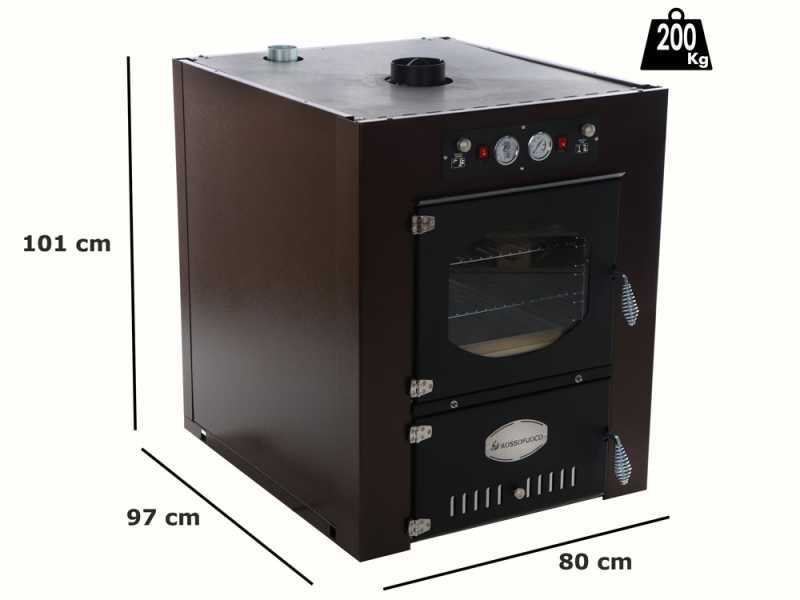 Rossofuoco Garden Color 80 Marrone - Horno de le&ntilde;a para empotrar