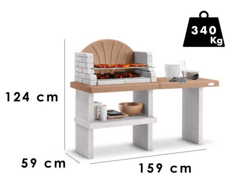 Palazzetti Vasto - Barbacoa de obra para le&ntilde;a y carb&oacute;n