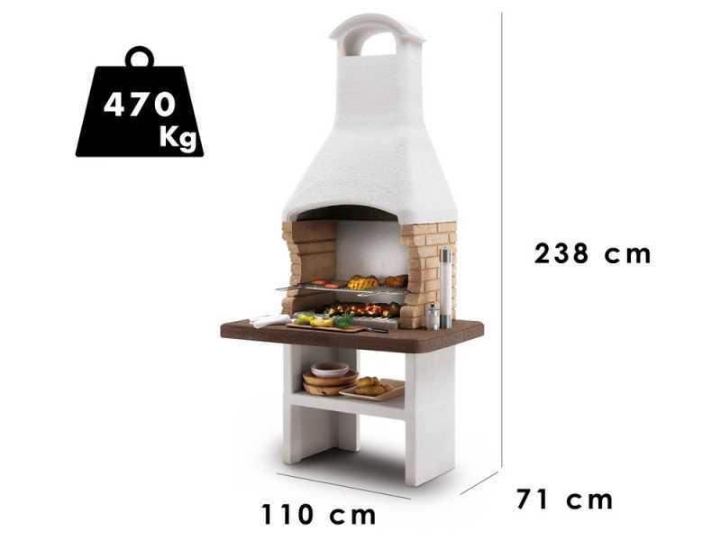 Palazzetti Brest 3 - Barbacoa de obra a le&ntilde;a y carb&oacute;n