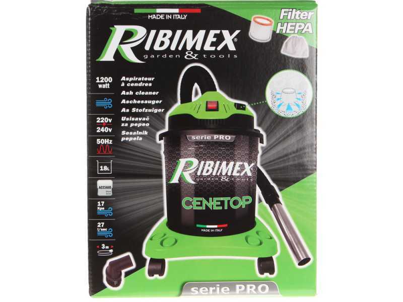 Ribimex Cenetop - Aspirador de cenizas 18L - 1200W