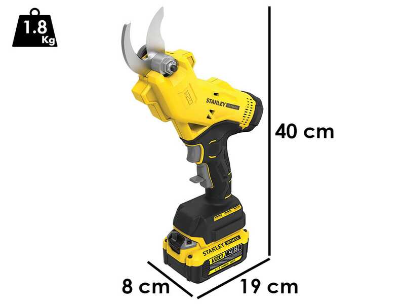 Tijeras el&eacute;ctricas de poda Stanley SFMCPP32M1-QW - Bater&iacute;a de 20V/4Ah