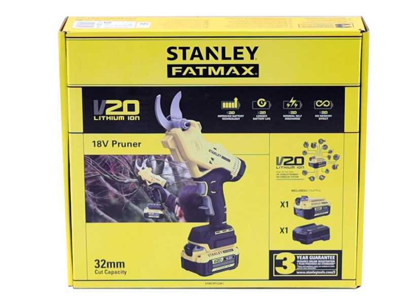 Tijeras el&eacute;ctricas de poda Stanley SFMCPP32M1-QW - SIN BATER&Iacute;A NI CARGADOR