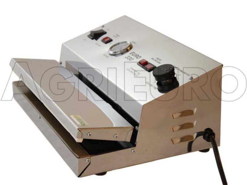 Envasadora al vac&iacute;o manual de acero inoxidable Euro 330 INOX - Barra de soldadura de 33 cm