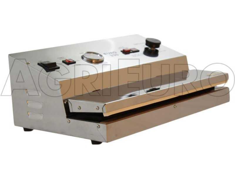 Envasadora al vac&iacute;o manual de acero inoxidable Euro 330 INOX - Barra de soldadura de 33 cm