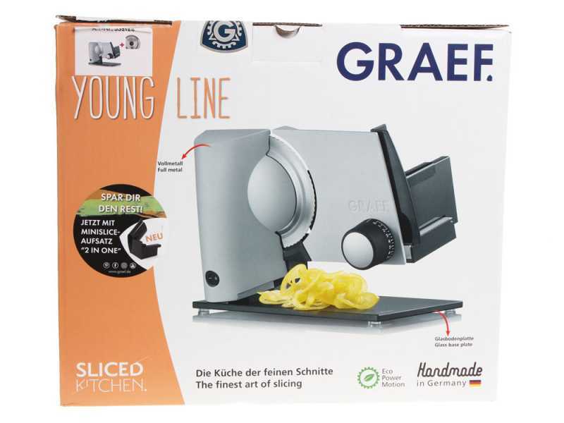 Graef SKS 321 SILVER GLASS - Cortadora de fiambre con cuchilla de 170 mm