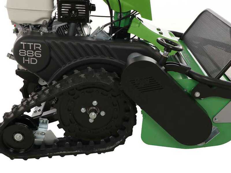 Lampacrescia MGM TTR886HD - Desbrozadora de Orugas con martillos - Honda GX390 Pendientes Fuertes