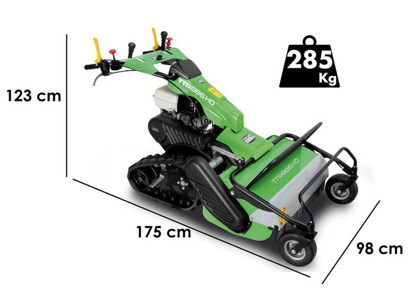 Lampacrescia MGM TTR886HD - Desbrozadora de Orugas con martillos - Honda GX390 Pendientes Fuertes