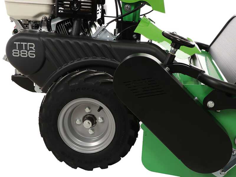 Lampacrescia MGM TTR886 - Desbrozadora de ruedas con martillos - Honda GX390 Pendientes Fuertes