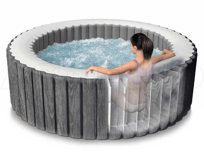 Intex Redonda Greywood Deluxe 28442EX - Piscina de hidromasaje spa