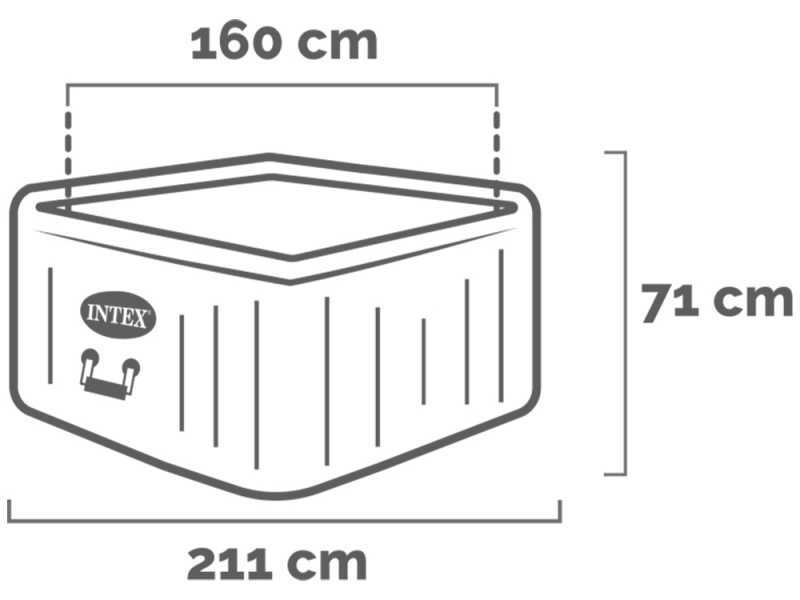Intex Cuadrada Greystone Deluxe 28450EX - Piscina de hidromasaje spa