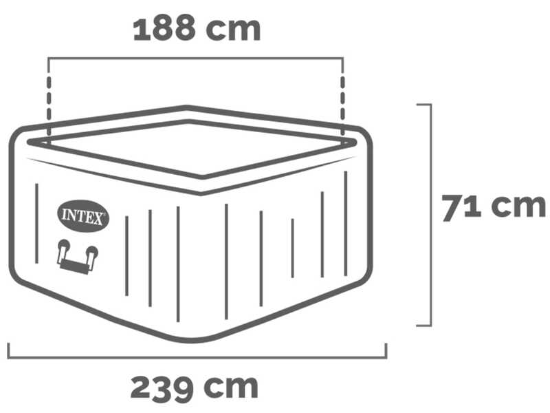 Intex Cuadrada Greystone Deluxe 28452EX - Piscina de hidromasaje spa