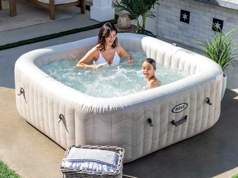Intex Cuadrada Chevron Deluxe 28472EX - &Oslash;193x71 cm - Piscina de hidromasaje spa