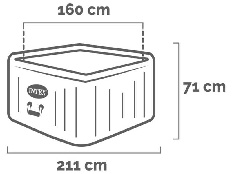 Intex Cuadrada Chevron Deluxe 28446EX - &Oslash;173x71 cm - Piscina de hidromasaje spa