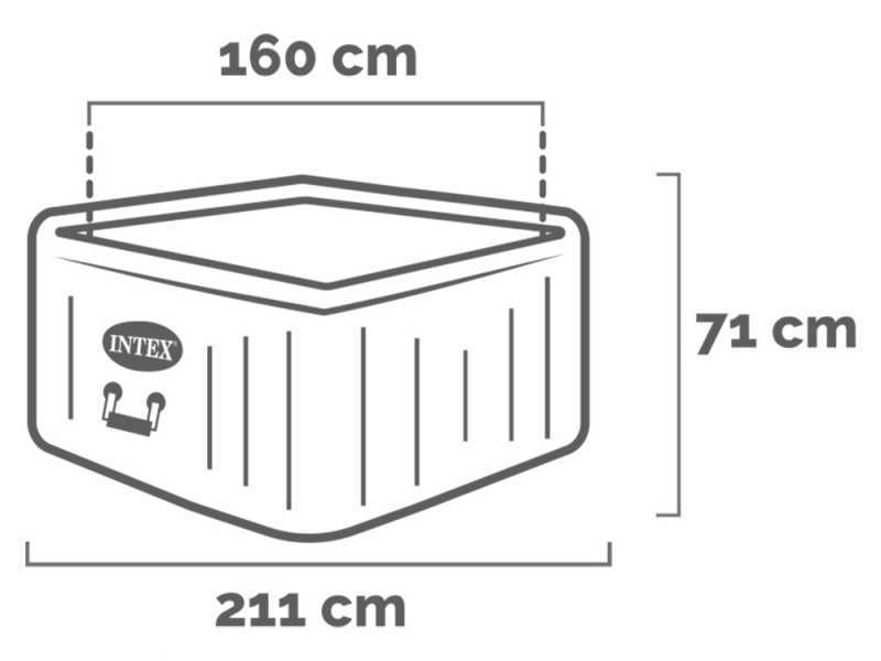 Intex Cuadrada Chevron Deluxe 28446EX - Piscina de hidromasaje spa