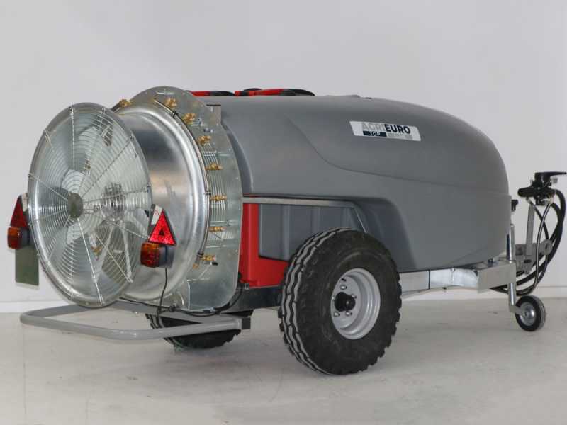 Atomizador de arrastre Gray T Car 1000/80 con enganche para tractor para pulverizaci&oacute;n - Capacidad 1000 L - Bomba AR1064