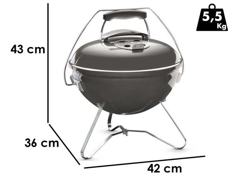 Weber Smokey Joe Premium Gray - Barbacoa de carb&oacute;n port&aacute;til