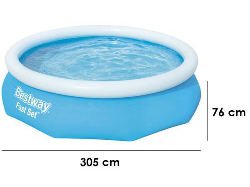 Bestway Fast Set 57270 - &Oslash;305x76 cm - Piscina hinchable + Bomba filtro 16 W