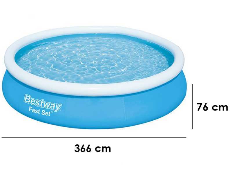 Bestway Fast Set 57274 - &Oslash;366x76 cm - Piscina hinchable + Bomba filtro 16 W