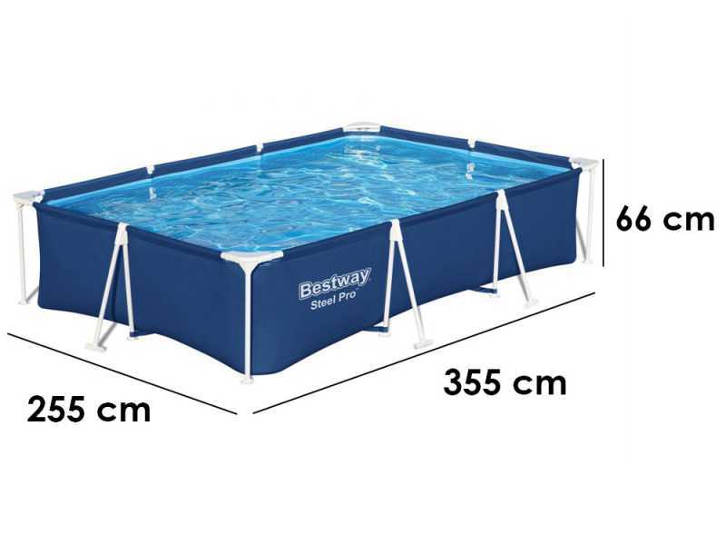 Bestway Steel Pro 56411 - 300x201x66 cm - Piscina desmontable + Bomba filtro 16 W