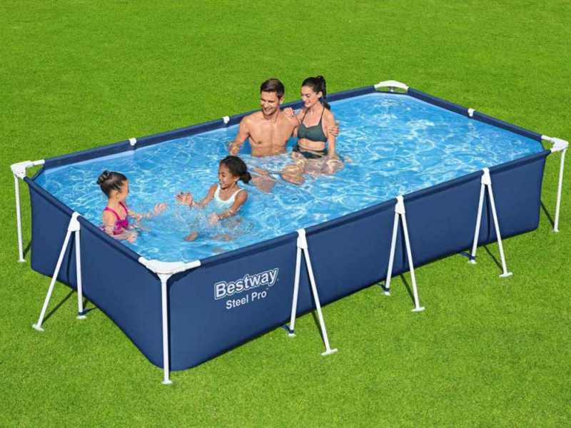 Bestway Steel Pro 56424 - 400x211x81 cm - Piscina desmontable + Bomba filtro 16 W