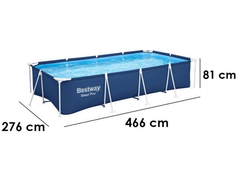 Bestway Steel Pro 56424 - 400x211x81 cm - Piscina desmontable + Bomba filtro 16 W