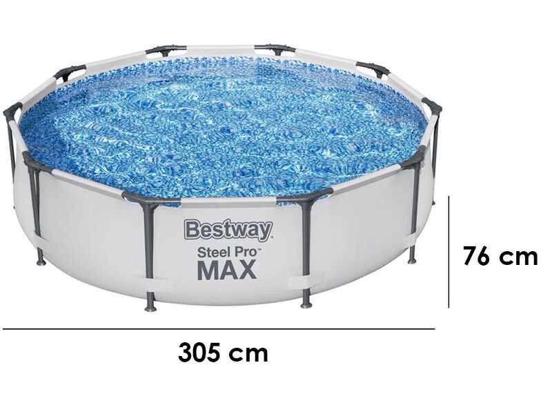 Bestway Steel Pro Max 56408 - &Oslash;305x76 cm - Piscina Redonda + Bomba filtro 16 W