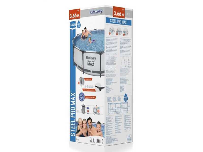 Bestway Steel Pro Max 56418 - &Oslash;366x100 cm - Piscina Redonda + Bomba filtro y escalera