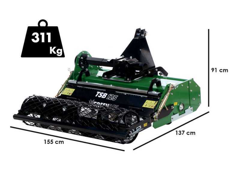 GreenBay TSB 125 - Fresa Enterradora de piedras para tractor