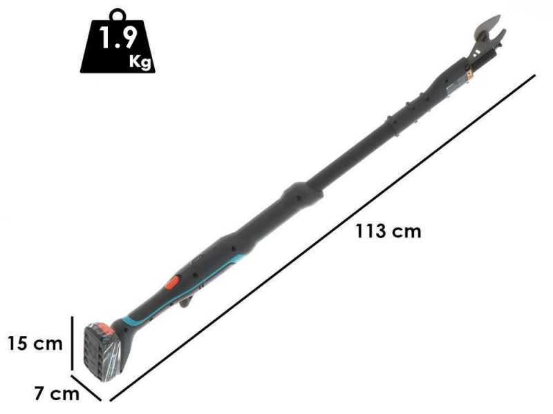 Gardena EasyCut 110/18V P4A Solo - Tijera el&eacute;ctrica de poda con p&eacute;rtiga - BATER&Iacute;A Y CARGADOR NO EST&Aacute;N INCLUIDOS