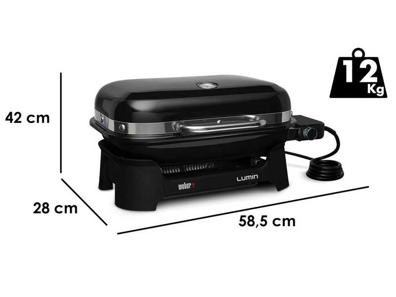 Weber Lumin Compact Black - Barbacoa el&eacute;ctrica port&aacute;til