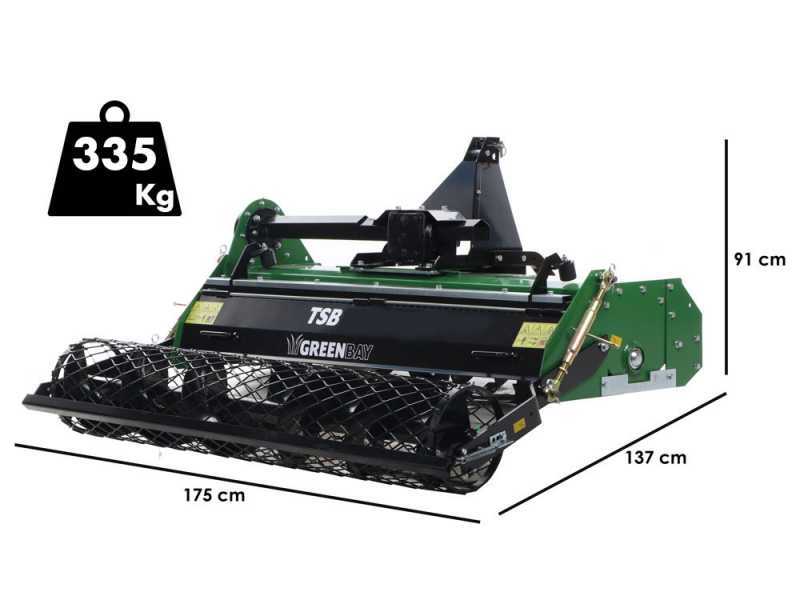 GreenBay TSB 145 - Fresa Enterradora de piedras para tractor