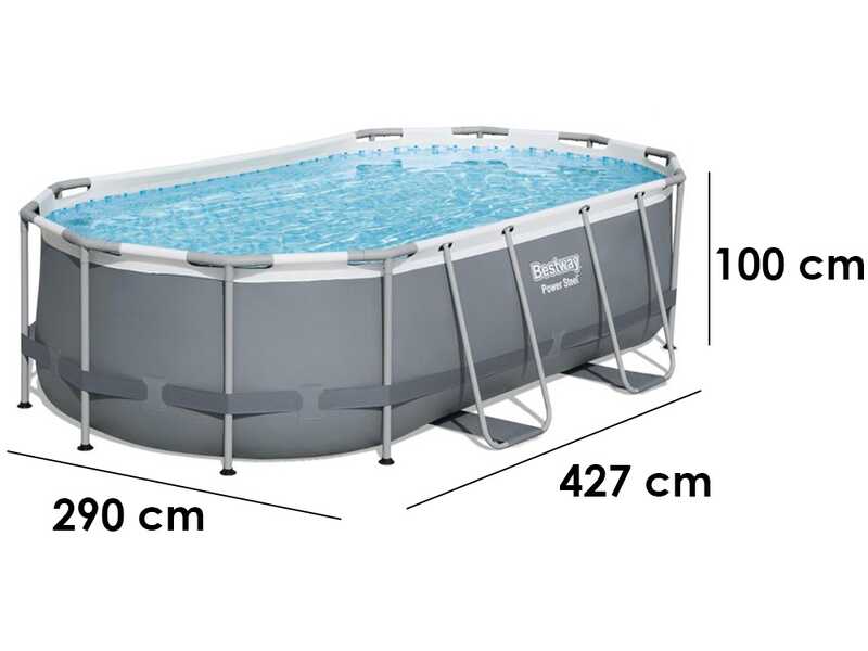 Bestway Power Steel 56620 - 427x250x100 cm - Piscina Ovalada