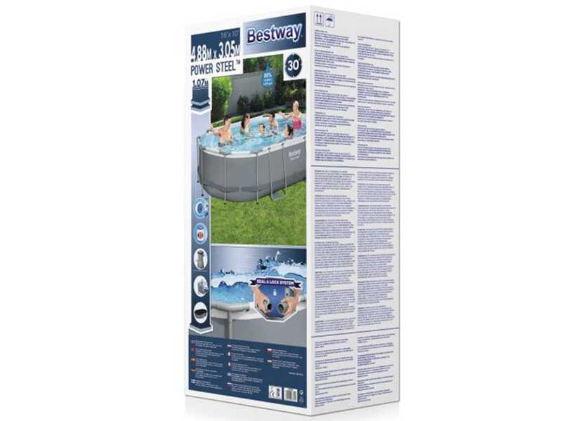 Bestway Power Steel 56448 - 488x305x107 cm - Piscina Ovalada