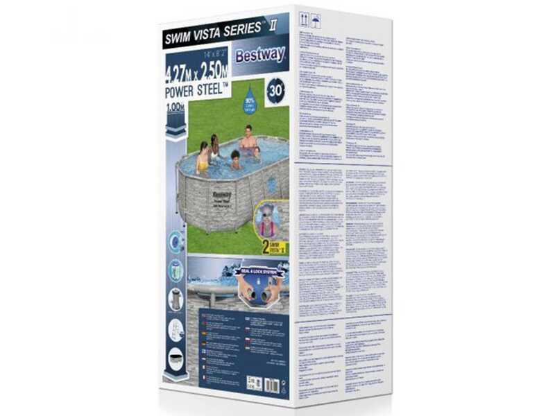 Bestway Power Steel Swim Vista 56714 - 427 x 250 x 100 cm - Piscina ovalada