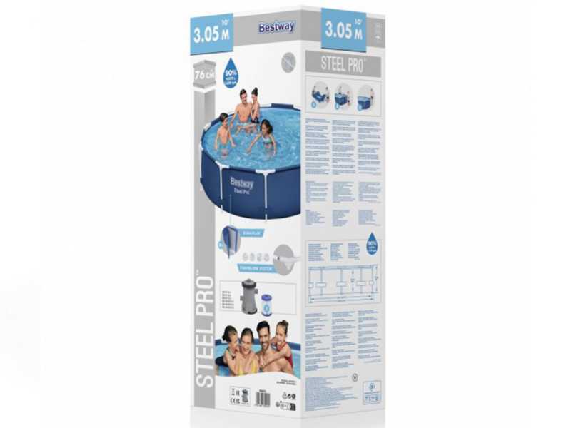 Bestway Steel Pro 56679 - &Oslash;305x76 cm - Piscina redonda + bomba filtro 16 W