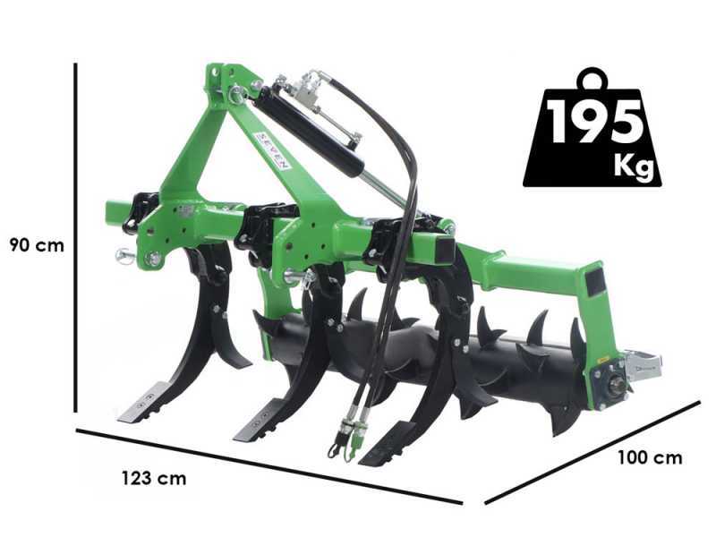 Subsolador Seven Italy Simply de 3 p&uacute;as 120 cm rodillo hidr&aacute;ulico