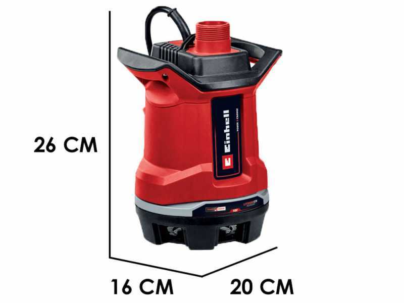 Bomba sumergible para agua sucia Einhell  GE-DP 18/25 li - 18V 2,5 Ah y cargador