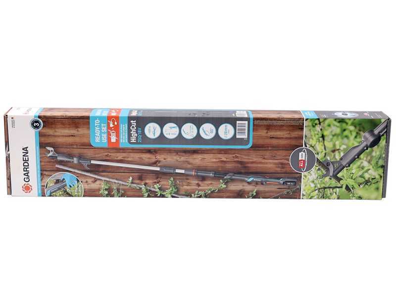 Gardena HighCut 250/18V Solo - Tijera el&eacute;ctrica de poda con p&eacute;rtiga - BATER&Iacute;A Y CARGADOR NO EST&Aacute;N INCLUIDOS