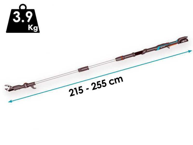 Gardena HighCut 250/18V Solo - Tijera el&eacute;ctrica de poda con p&eacute;rtiga - BATER&Iacute;A Y CARGADOR NO EST&Aacute;N INCLUIDOS