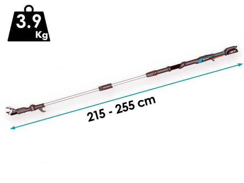 Gardena HighCut 250/18V P4A - Tijera el&eacute;ctrica de poda con p&eacute;rtiga - 18V 2ah