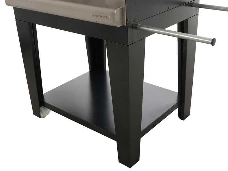 Rossofuoco Nonna Luisa Nero - Horno de le&ntilde;a de exterior con carro