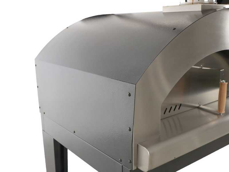 Rossofuoco Nonna Luisa Nero - Horno de le&ntilde;a de exterior con carro